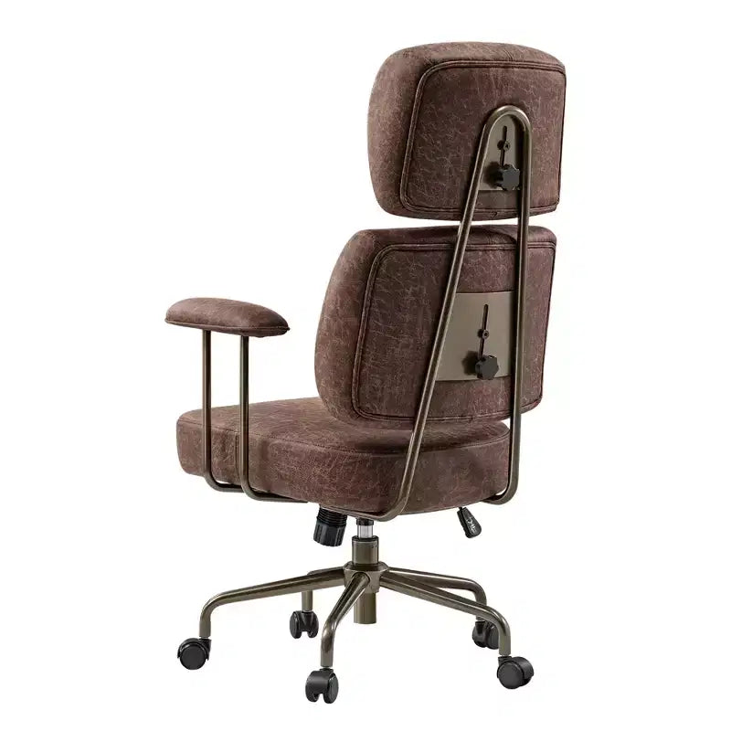 Chaise de bureau à dossier haut en similicuir suédé