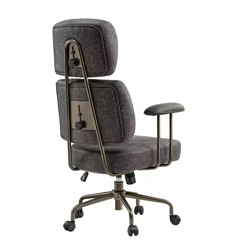 Chaise de bureau à dossier haut en similicuir suédé