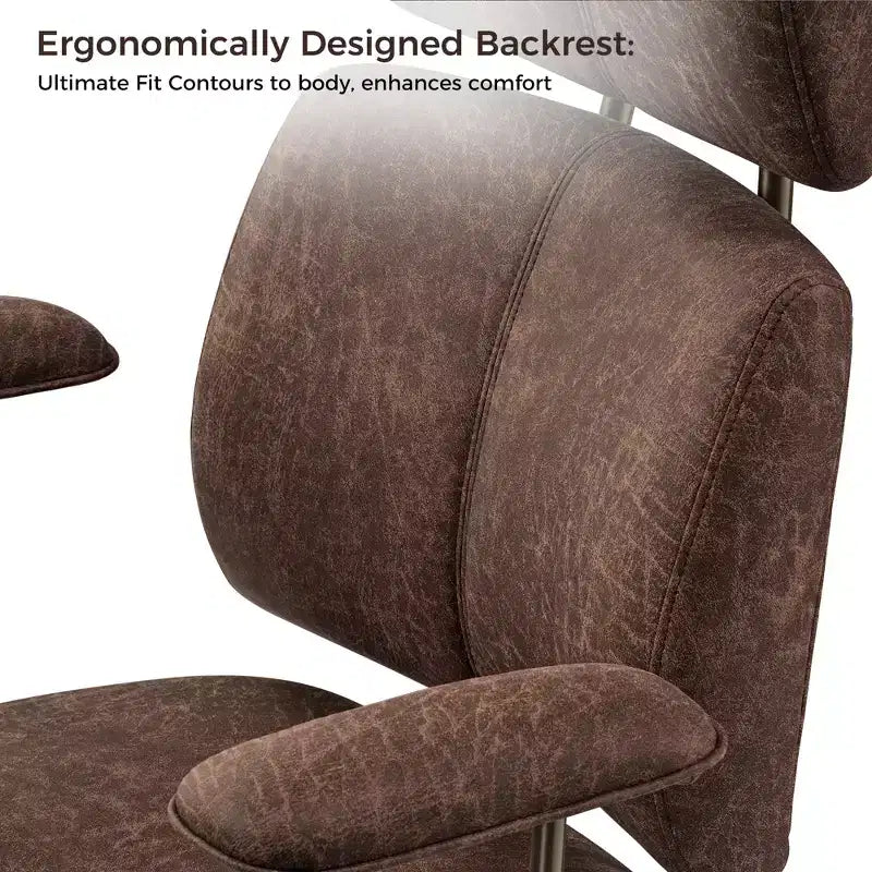 Chaise de bureau à dossier haut en similicuir suédé