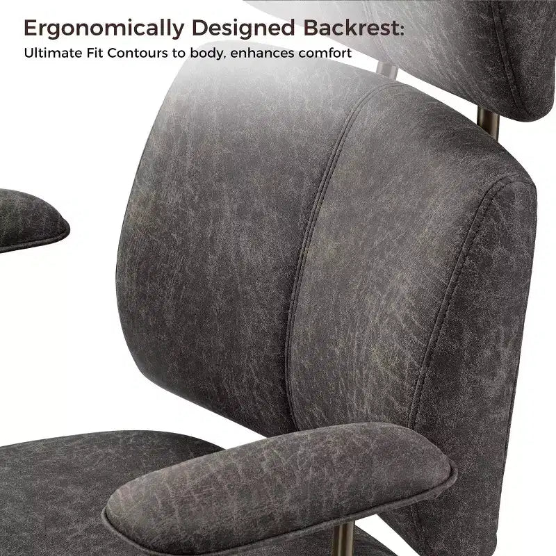 Chaise de bureau à dossier haut en similicuir suédé