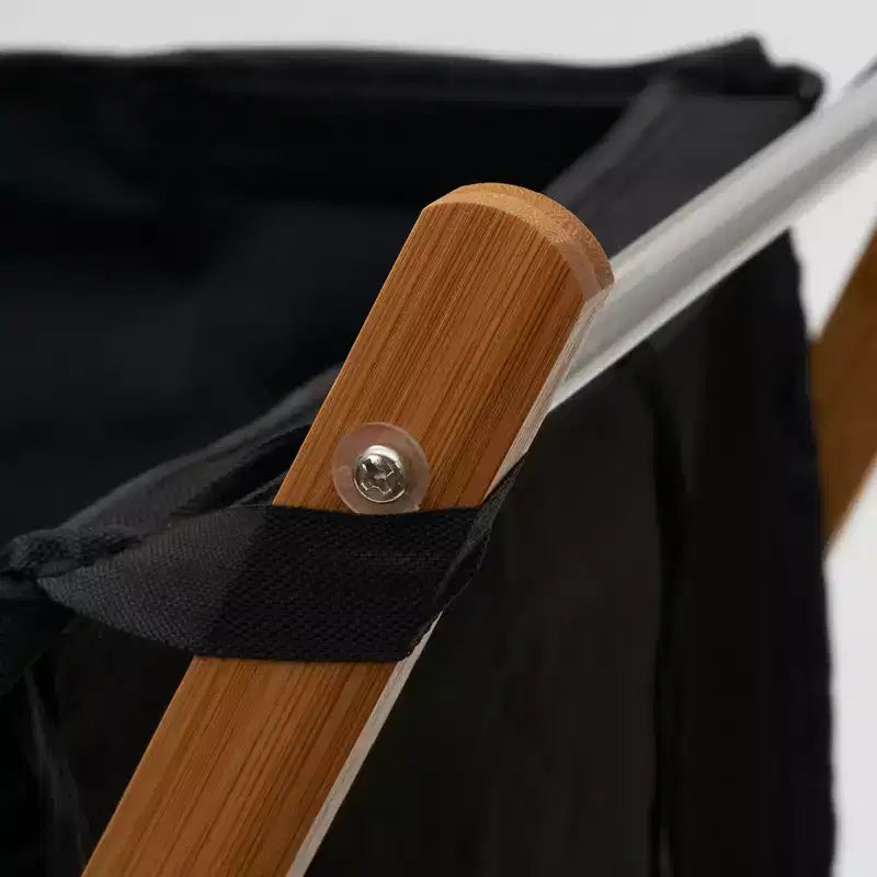 Panier à linge en bambou en X, doublure lavable et cadre en bambou, naturel