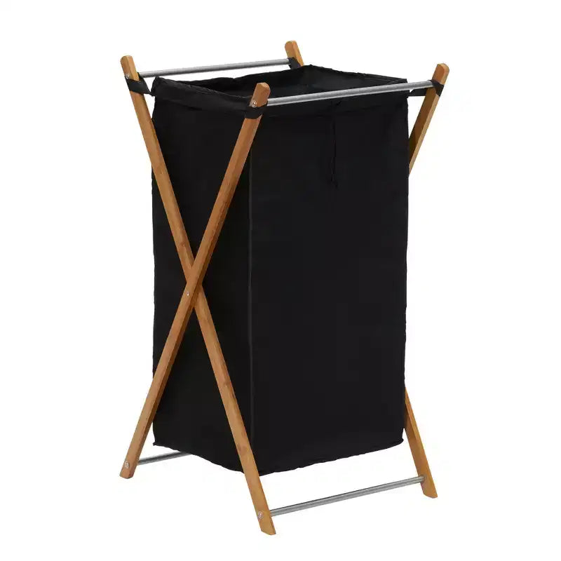 X-Frame Bamboo Hamper, Washable Liner and Bamboo Frame, Natural