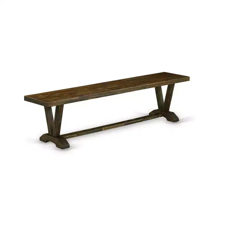 HomeStock Modern Dining Table Bench with Wood Seat, 72x15x18 Inch, Espresso Finish