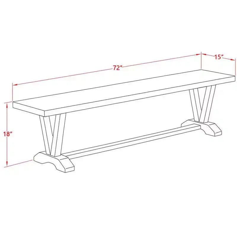 Banc de table à manger moderne avec assise en bois, 183 x 38 x 46 cm, finition espresso
