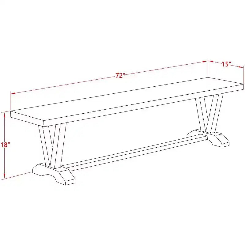 Banc de table à manger moderne avec assise en bois, 183 x 38 x 46 cm, finition espresso