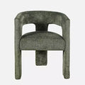 Jofran,Gwen Modern Luxury Jacquard Fabric Upholstered Sculpture Armchair- Green Color