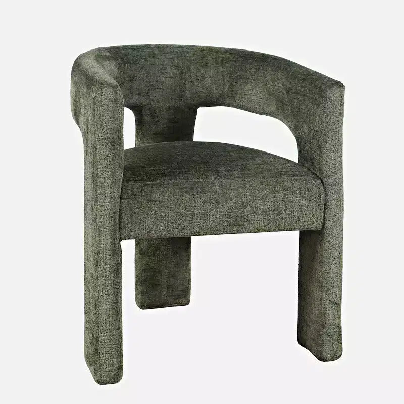 Fauteuil sculptural moderne en tissu jacquard de luxe - Couleur verte