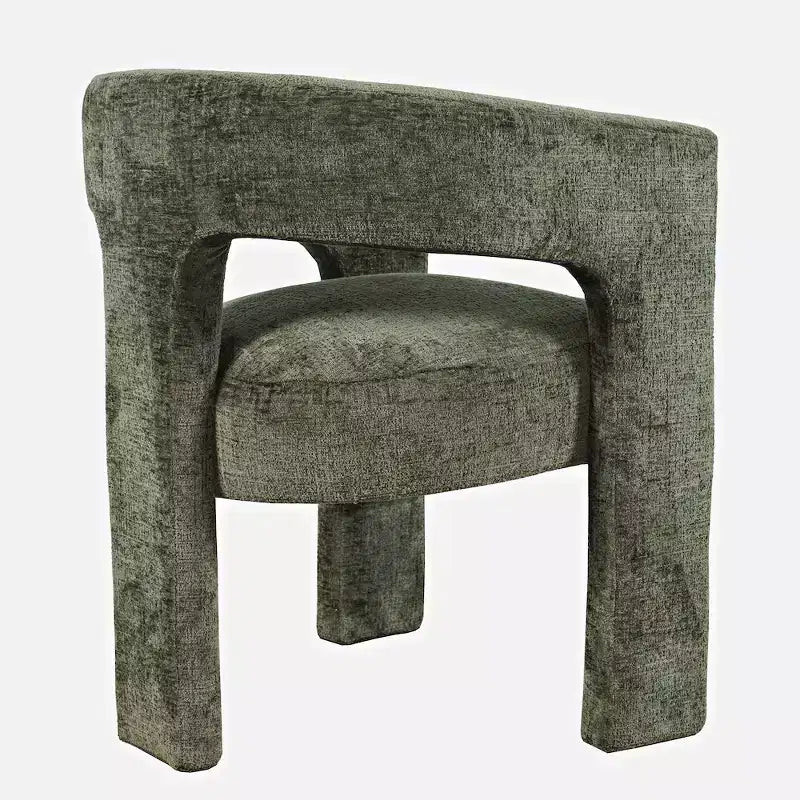 Fauteuil sculptural moderne en tissu jacquard de luxe - Couleur verte