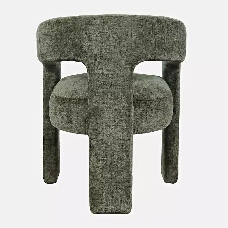 Fauteuil sculptural moderne en tissu jacquard de luxe - Couleur verte