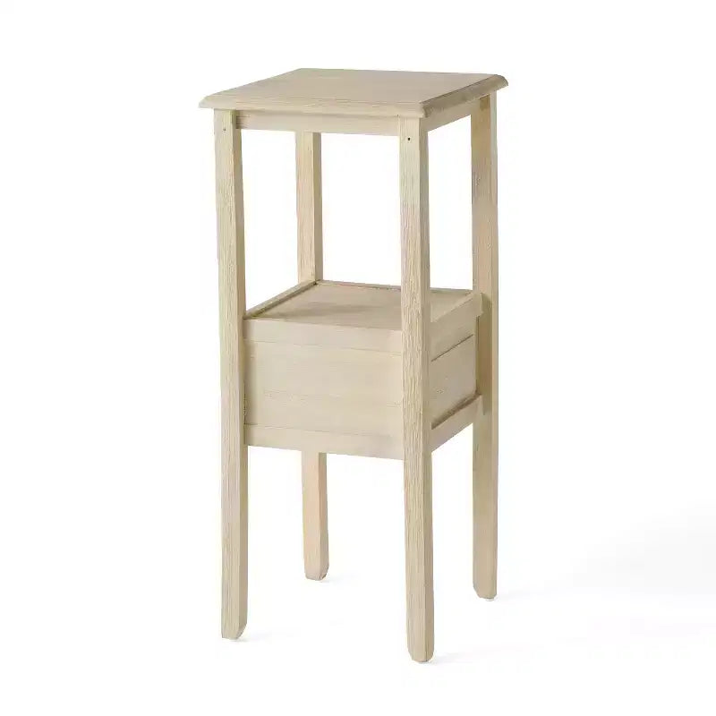 Table d'appoint Declan contemporaine en bois d'hévéa avec tiroir