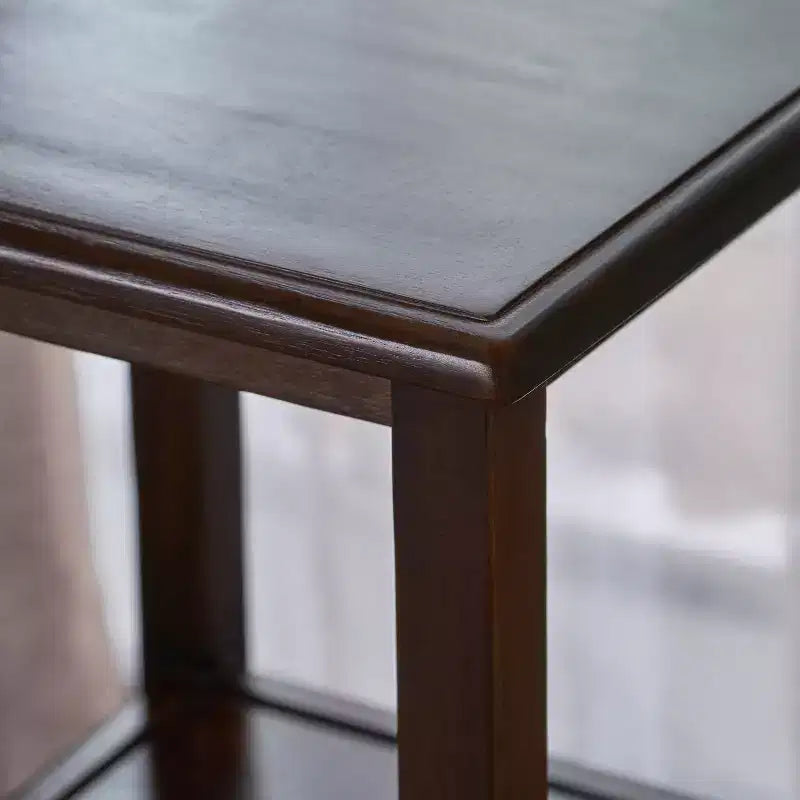 Table d'appoint Declan contemporaine en bois d'hévéa avec tiroir