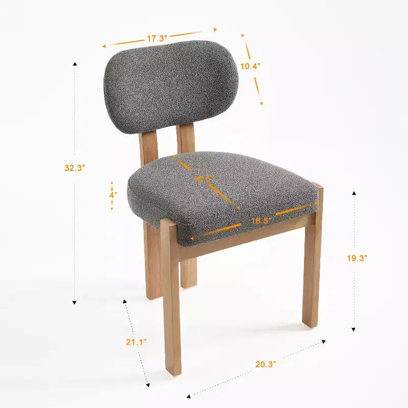 Chaises de salle à manger avec accoudoirs rembourrées en chenille