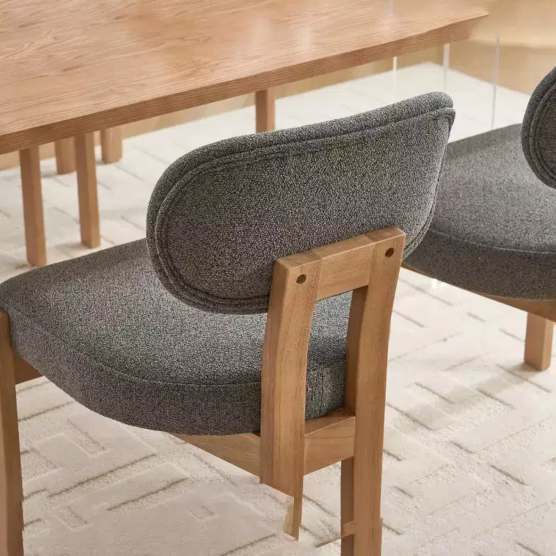 Chaises de salle à manger avec accoudoirs rembourrées en chenille