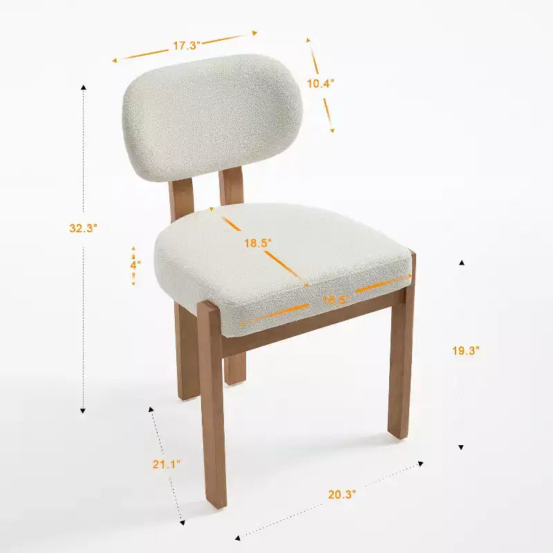 Chaises de salle à manger avec accoudoirs rembourrées en chenille