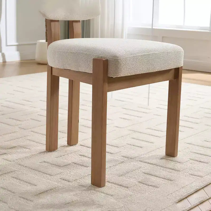 Chaises de salle à manger avec accoudoirs rembourrées en chenille