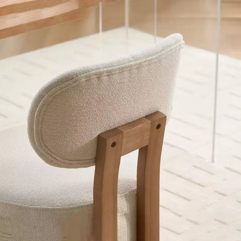 Chaises de salle à manger avec accoudoirs rembourrées en chenille