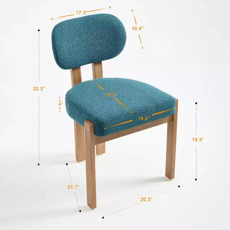 Chaises de salle à manger avec accoudoirs rembourrées en chenille