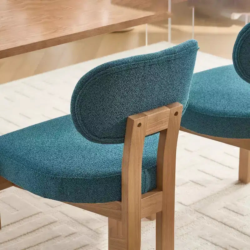 Chaises de salle à manger avec accoudoirs rembourrées en chenille