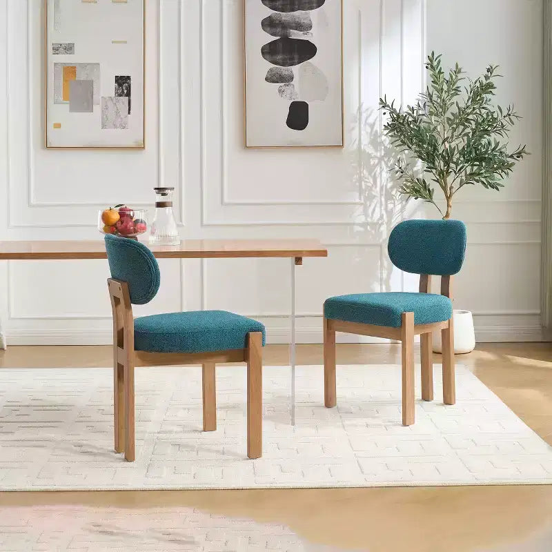 Chaises de salle à manger avec accoudoirs rembourrées en chenille