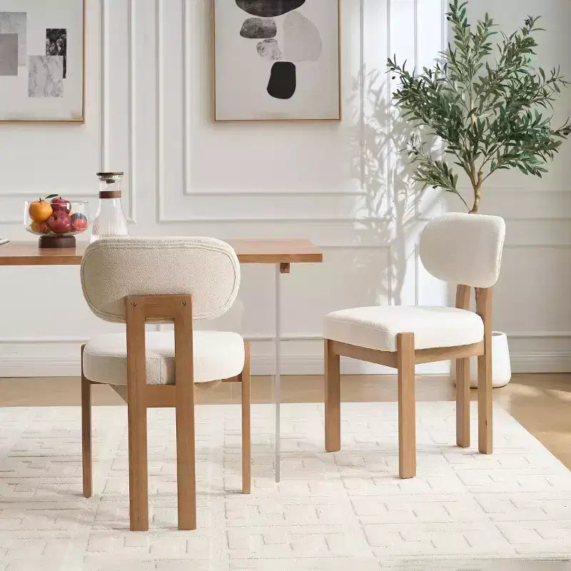 Vatros Chenille Upholstered Side Chair Dining Chairs
