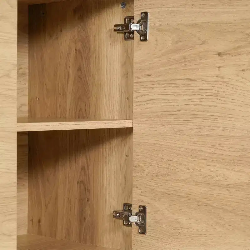 Buffet TV 4 portes de style milieu de siècle avec étagères