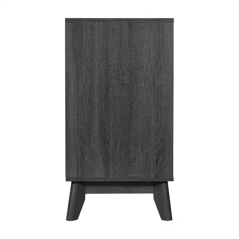 Buffet TV 4 portes de style milieu de siècle avec étagères