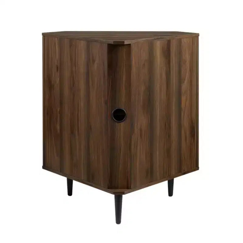 Meuble d'angle d'appoint moderne en bois à 2 portes, format triangulaire de 30 pouces