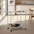 Metal Rolling Trolley, Kitchen Food Storage Trolley with Wire Shelves and Handles, Commercial Grade Service Cart, Kitchen, Office