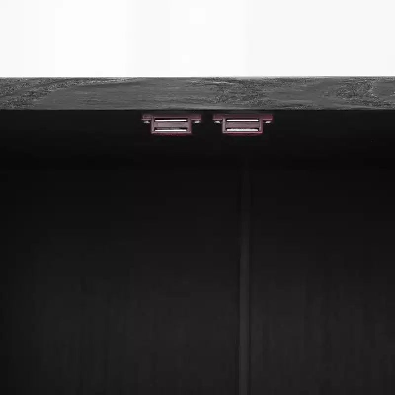 Bahut de ferme avec rangement, meuble buffet en bois avec portes vitrées et étagères réglables