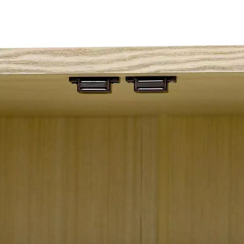 Bahut de ferme avec rangement, meuble buffet en bois avec portes vitrées et étagères réglables