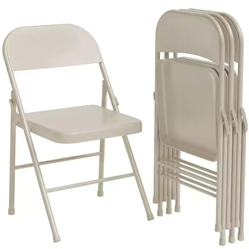 Whizmax 2-Pack Folding Chairs, 350lb Capacity Metal Frame, Portable Black Foldable Chairs for Indoor/Outdoor, Dining/Living Room & Office