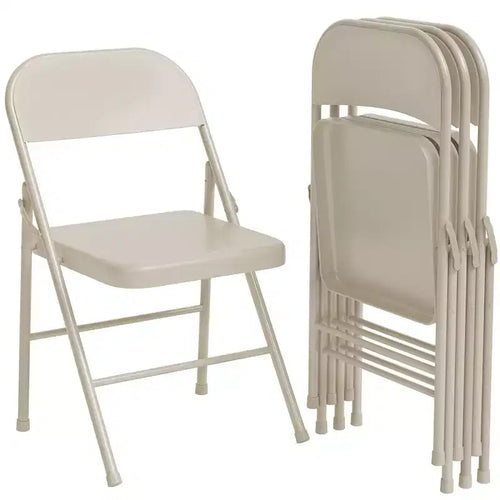 Whizmax 2-Pack Folding Chairs, 350lb Capacity Metal Frame, Portable Black Foldable Chairs for Indoor/Outdoor, Dining/Living Room & Office