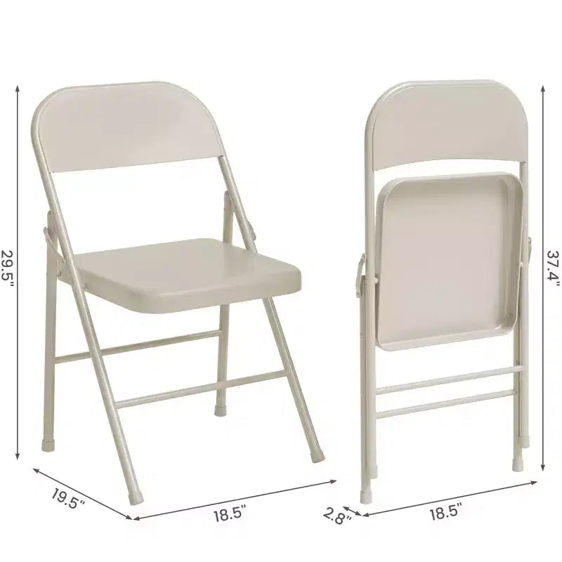 Lot de 2 chaises pliantes, capacité de 159 kg, cadre en métal, chaises pliantes noires portables pour intérieur/extérieur, salle à manger/salon et bureau