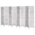 VEVOR Wood Room Divider, 8 Panel Wood Folding Privacy Screen, 66.9 Inches Tall Indoor Louvered Wooden Partition, Portable Decoration Screen