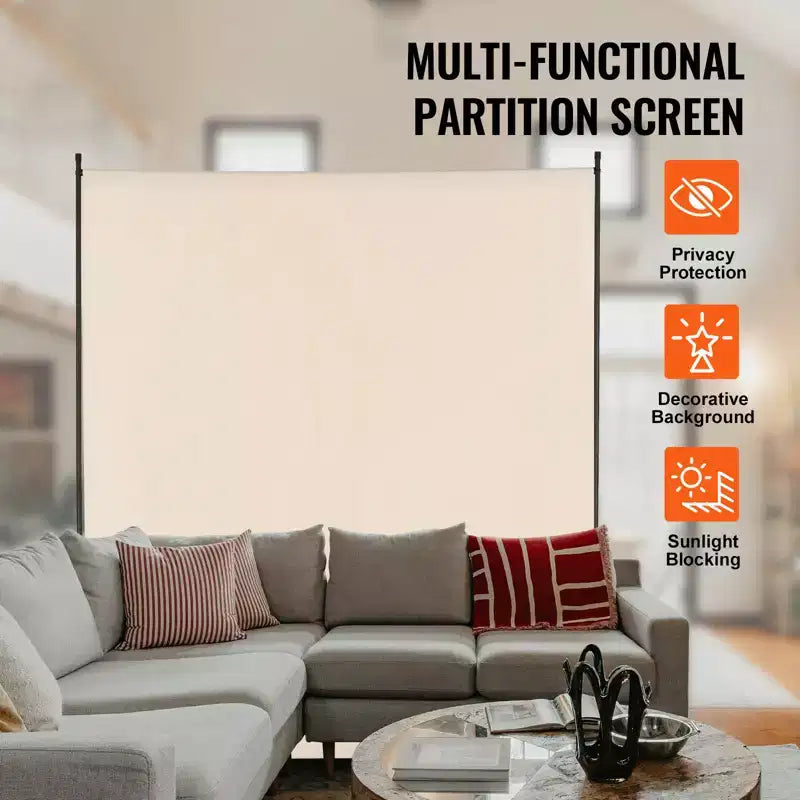 Paravent, Paravent simple, Paravent intérieur de 1,80 m, Séparateur de pièce, Paravent autoportant