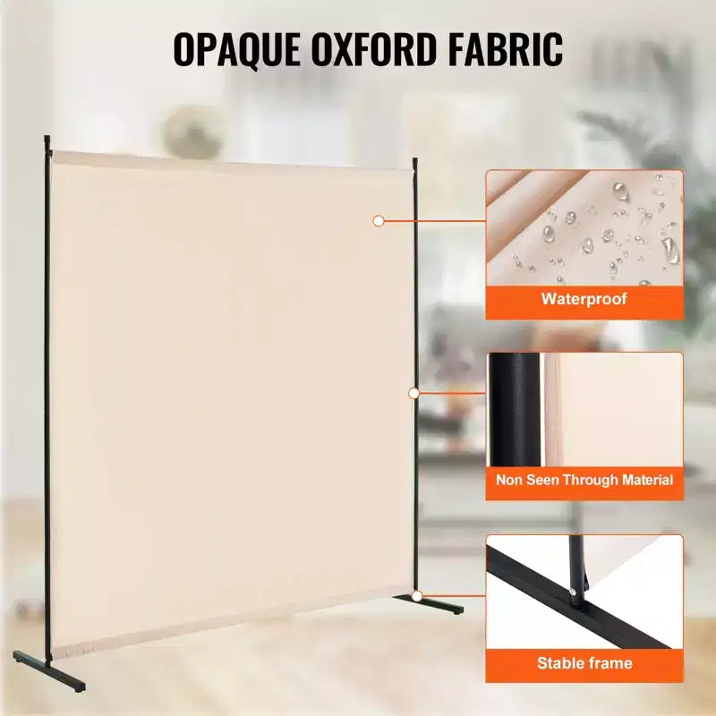 Paravent, Paravent simple, Paravent intérieur de 1,80 m, Séparateur de pièce, Paravent autoportant