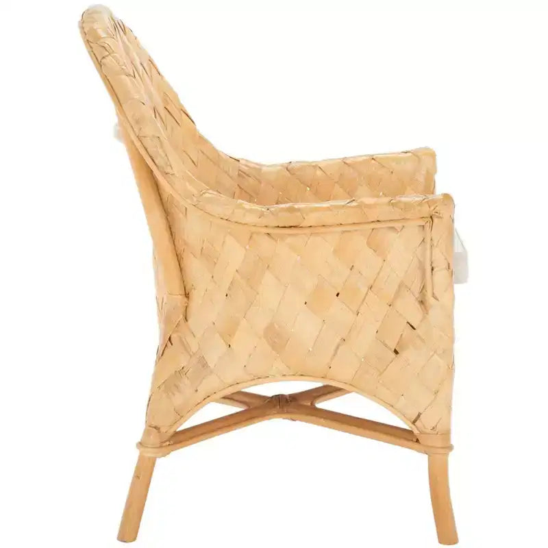 Chaise de salle à manger tressée avec coussin - SEA7039 - Naturel/Blanc