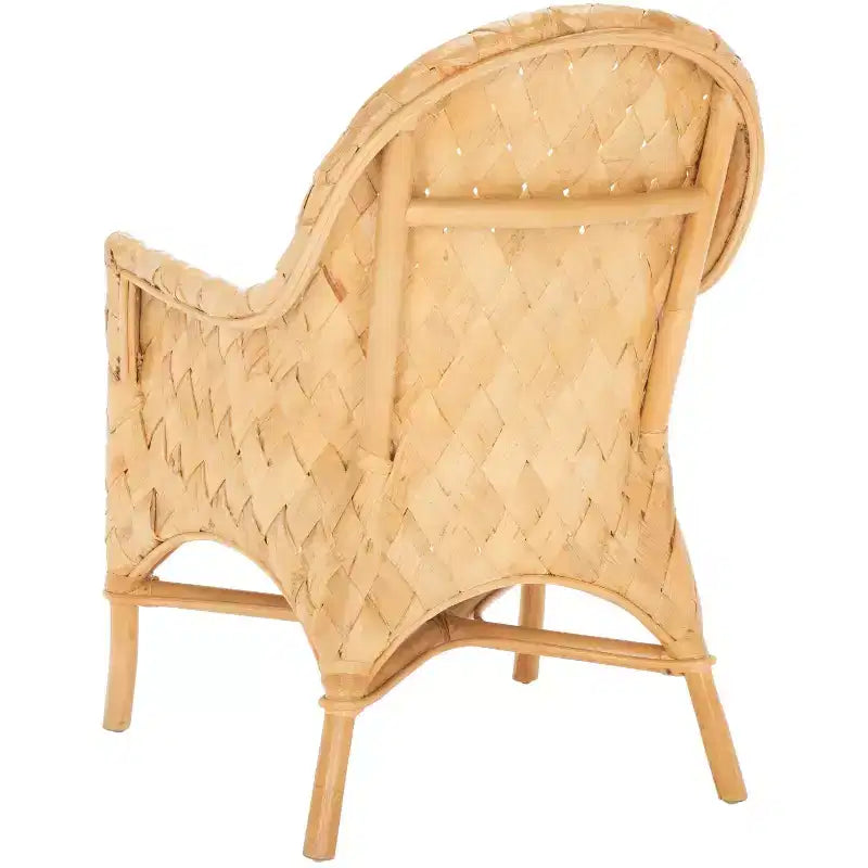 Chaise de salle à manger tressée avec coussin - SEA7039 - Naturel/Blanc