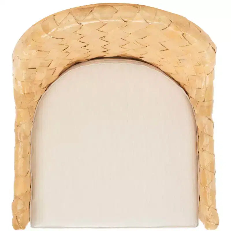 Chaise de salle à manger tressée avec coussin - SEA7039 - Naturel/Blanc