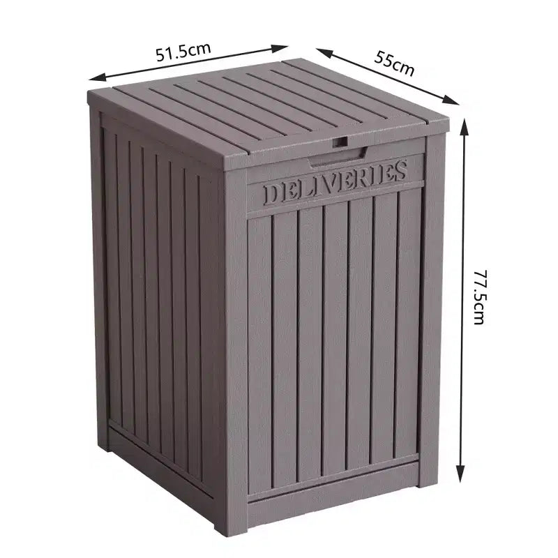Chic Crate-Boîte de livraison de colis, Grande boîte de rangement verrouillable, Boîte de livraison de colis extérieure en résine à double paroi et boîte de rangement de terrasse étanche pour porche, patios