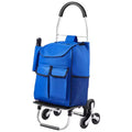 VEVOR Stair Climber Trolley Dolly, 36L Folding Shopping Cart, Grocery Cart Trolley Laundry Stair Climbing Handcart with 6 Wheels & Oxford Cloth Bag