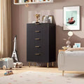 5 Drawer Dresser for Bedroom, Tall Modern Chest of Drawers with Deep Drawers and Wide Top, Fluted Wooden Dresser Organizer for Living Room