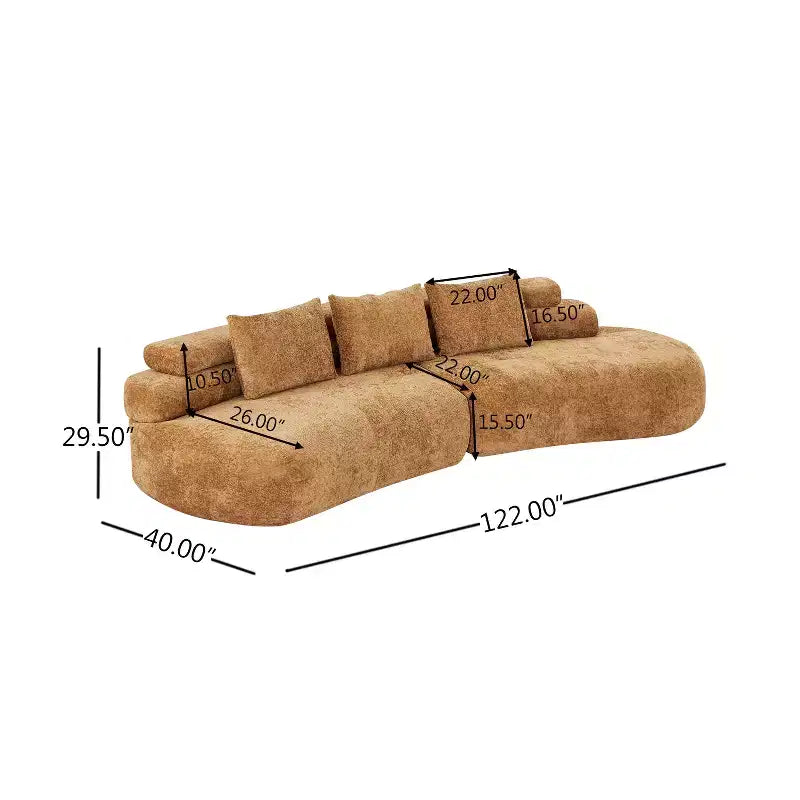 122 Canapés d'angle modernes incurvés 4 places avec 3 coussins