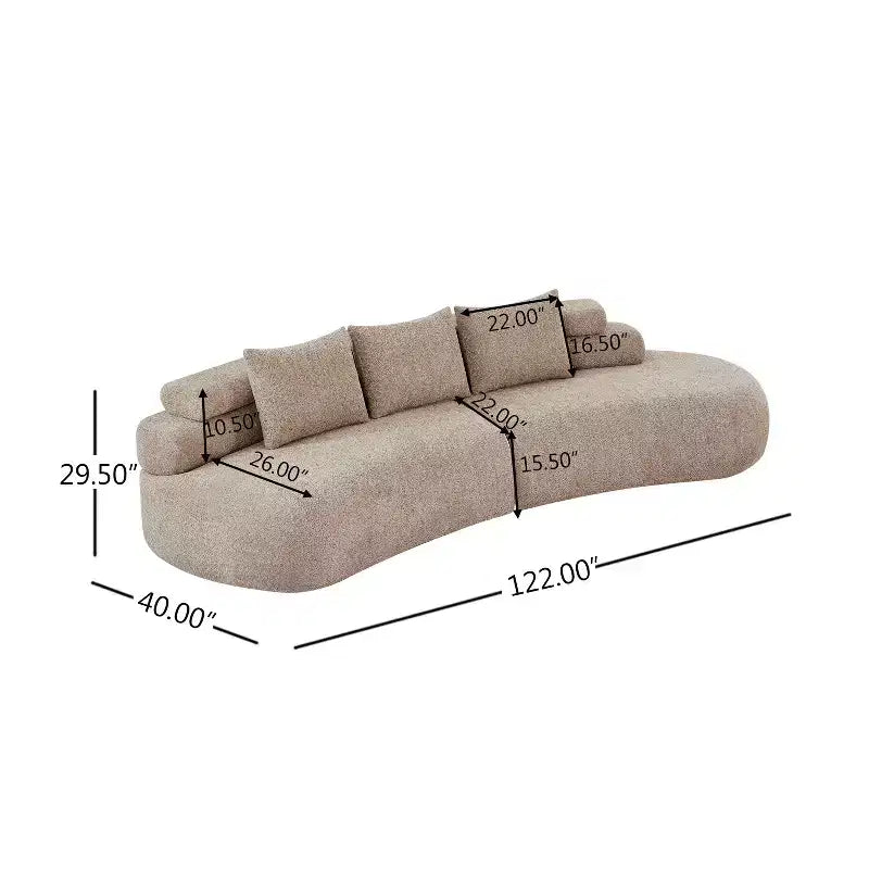 122 Canapés d'angle modernes incurvés 4 places avec 3 coussins