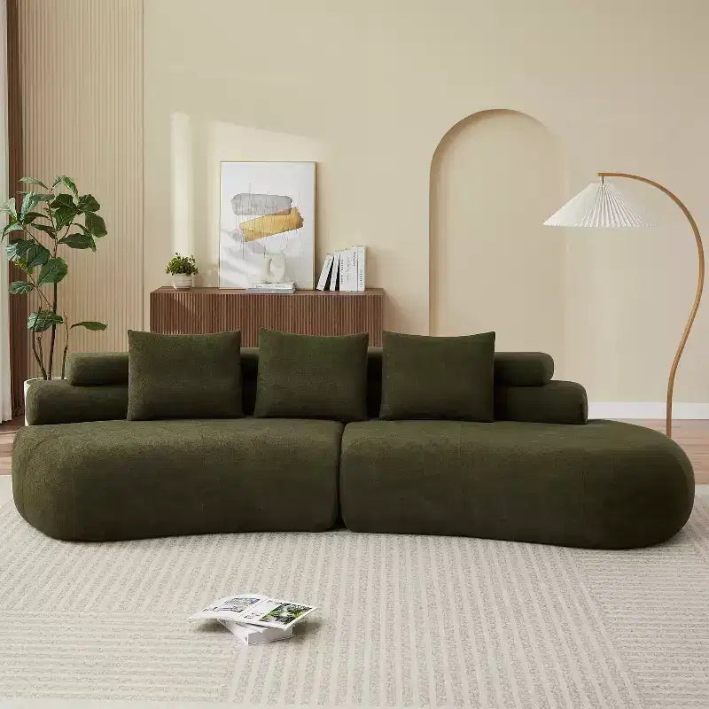 122 Canapés d'angle modernes incurvés 4 places avec 3 coussins