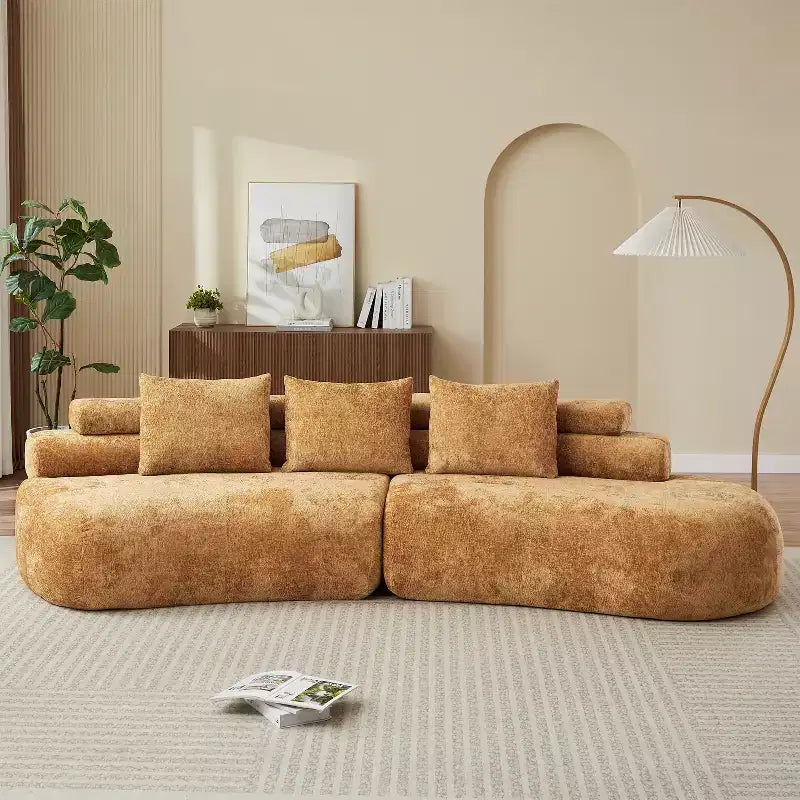 122 Canapés d'angle modernes incurvés 4 places avec 3 coussins