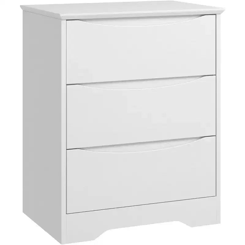 Commode en bois à 3 tiroirs, armoire moderne et haute avec grand espace de rangement, commode longue pour chambre à coucher, salon, blanche