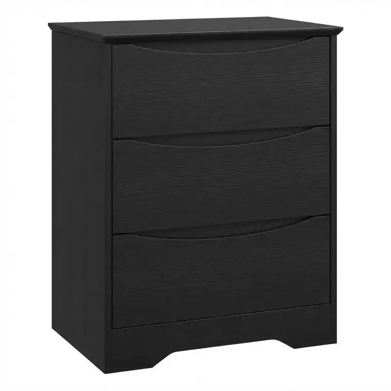Commode Haute en Bois à 3 Tiroirs, Placard Moderne avec Rangement Profond, Commode Spacieuse avec Plateau Large, Idéale pour Chambre à Coucher ou Salon
