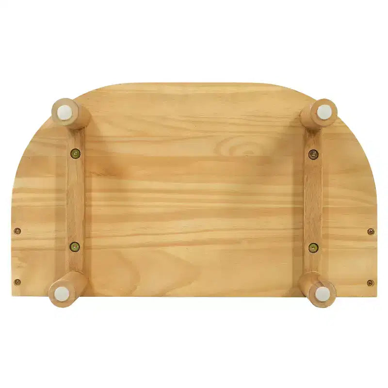 Table de chevet moderne scandinave en bois incurvé avec portes coulissantes à lattes