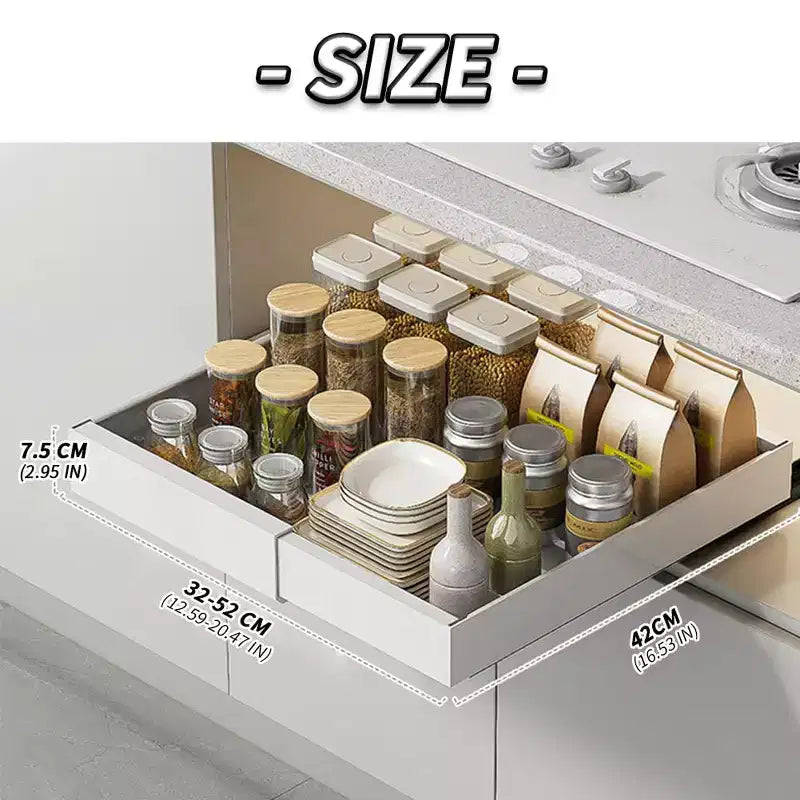 1 Organisateur de placard extensible, coulissant et réglable en largeur, 3 rails, grande taille